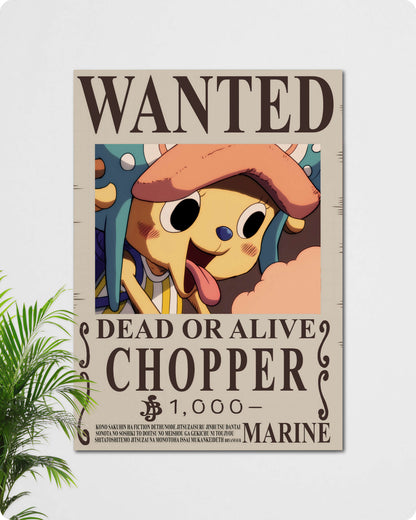 Chopper Wanted Anime Poster - One Piece
