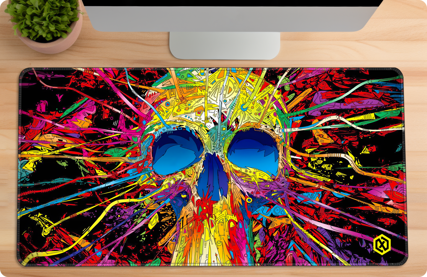 Skeleton Neon Art Deskmat - Color Chaos