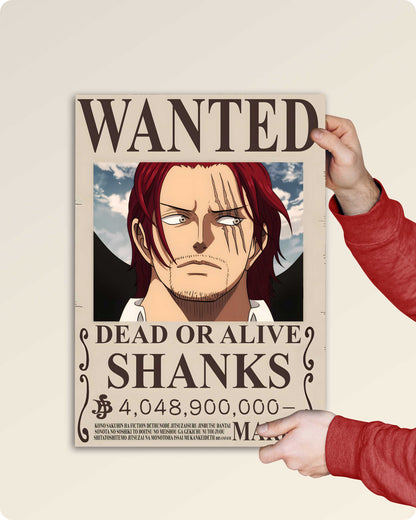 Shanks Red Haired Pirate Wanted Anime Poster - One Piece