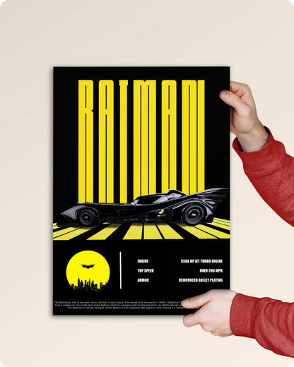Batman Batmobile Poster - DC Superhero