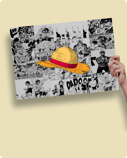 One Piece Luffy Manga Poster - Straw Hat Pirate