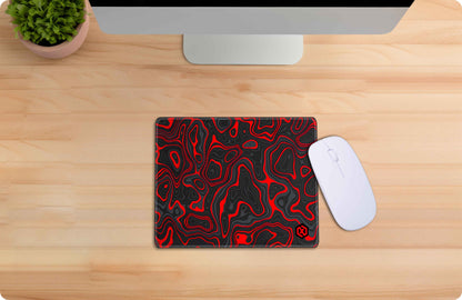 Abstract Fluid Waves Deskmat - Cool Red Contour Lines