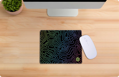 Abstract Fluid Waves Deskmat - Cool Gradient Contour Lines
