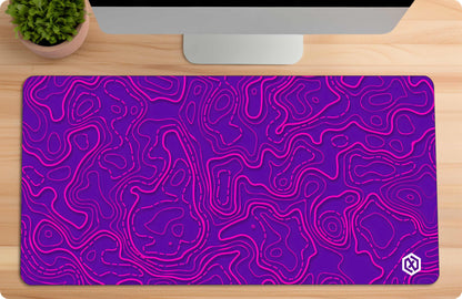 Geographic Abstract Deskmat – Cool Purple Contour Lines