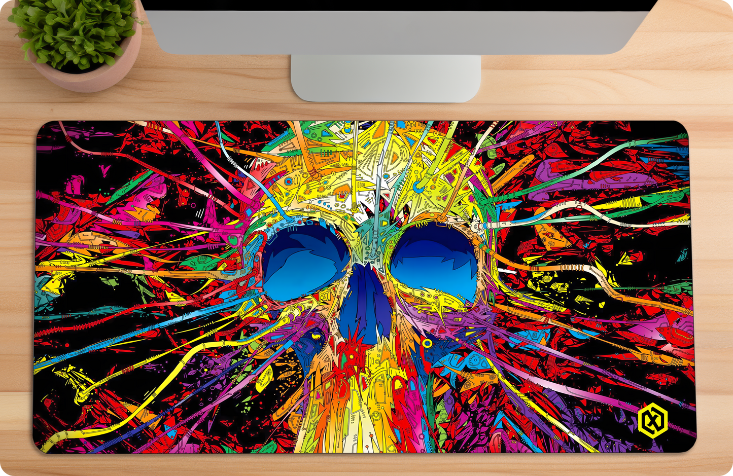 Skeleton Neon Art Deskmat - Color Chaos