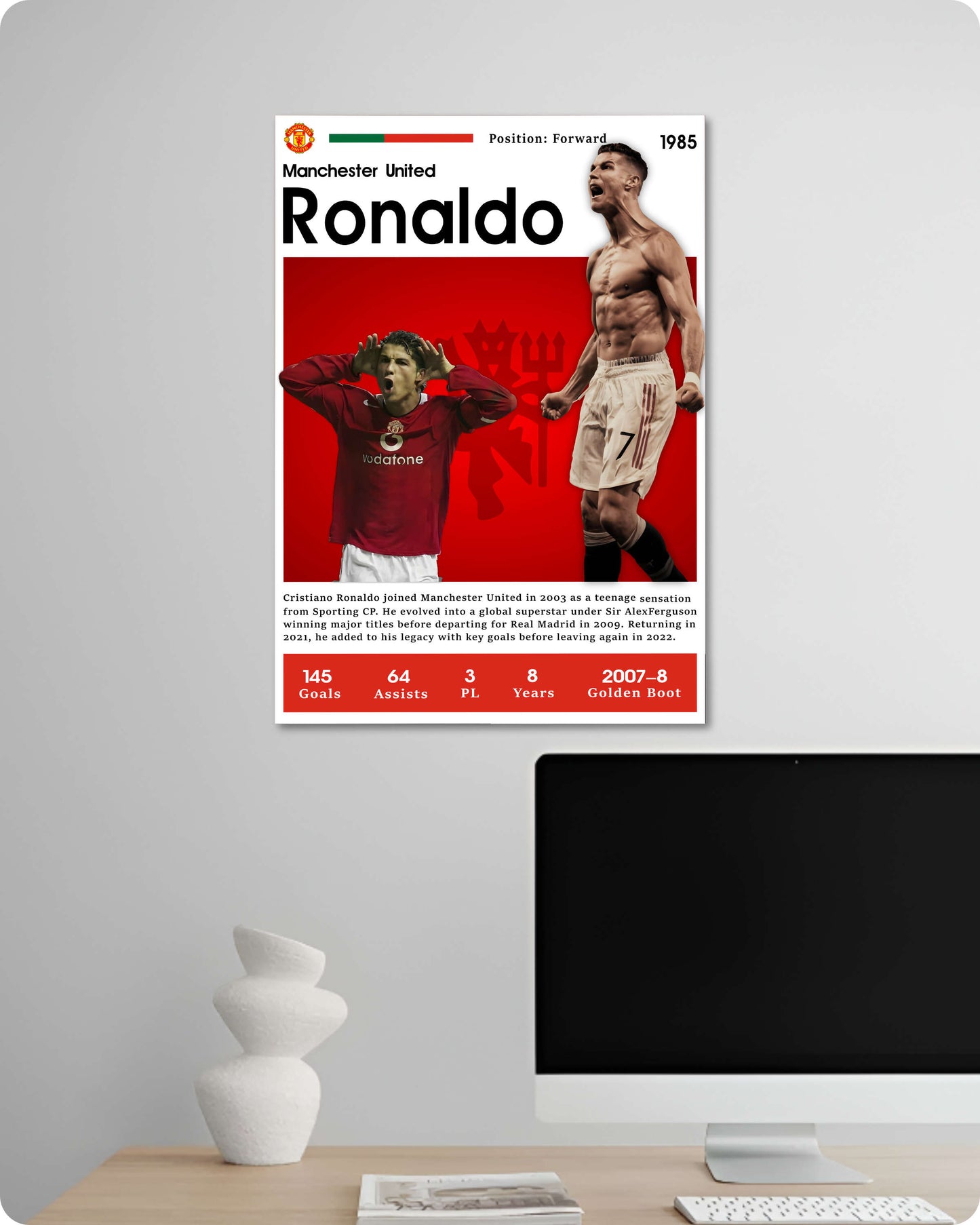 Cristiano Ronaldo Sports Poster – Manchester United Legacy