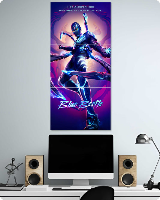 Blue Beetle DC Superhero Movie Poster - 3-Piece Split Set | 3x1