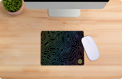 Abstract Fluid Waves Deskmat - Cool Gradient Contour Lines