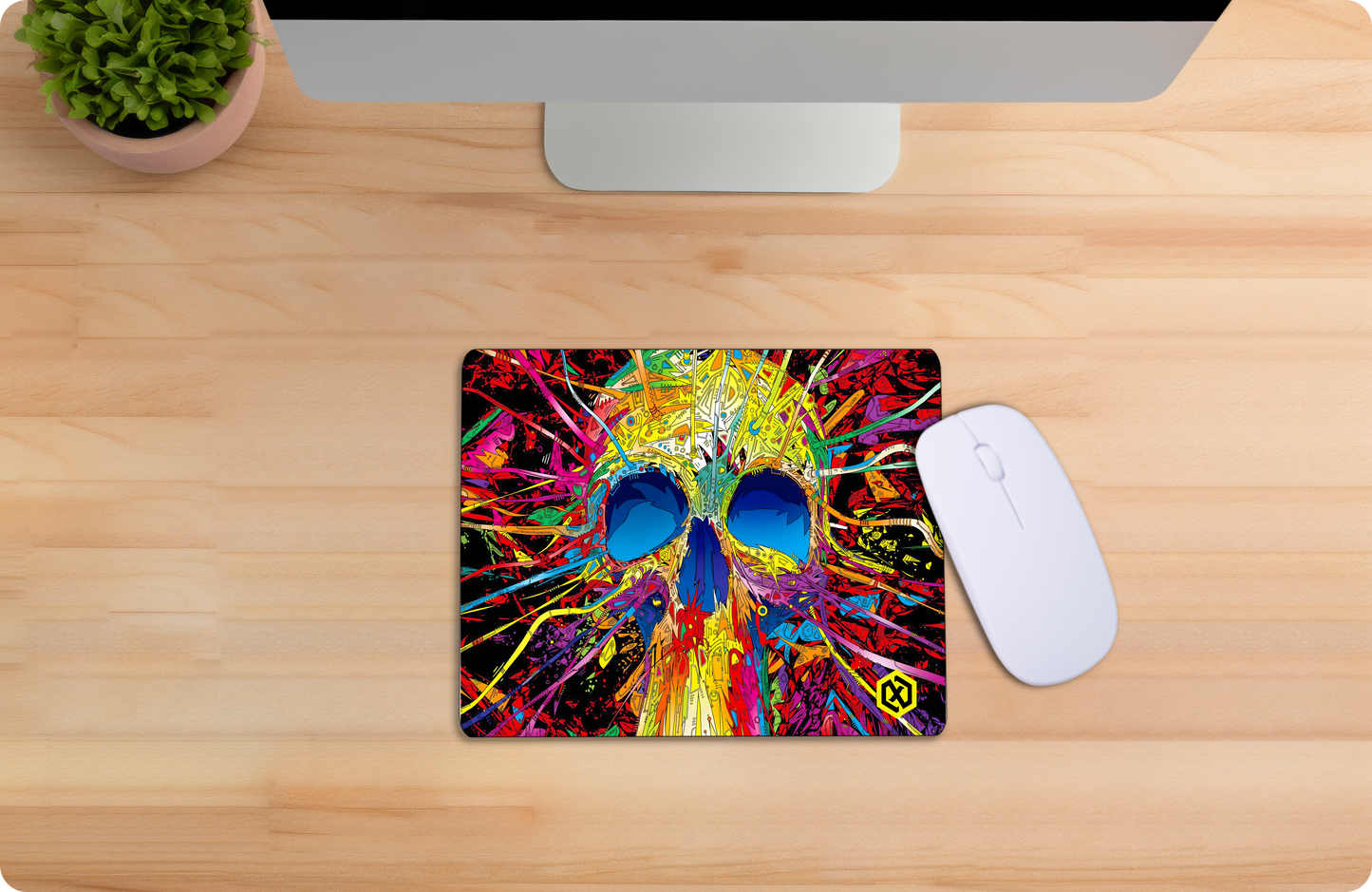Skeleton Neon Art Deskmat - Color Chaos