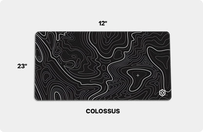 Geographic Abstract Deskmat - Black Contour Lines Patterns