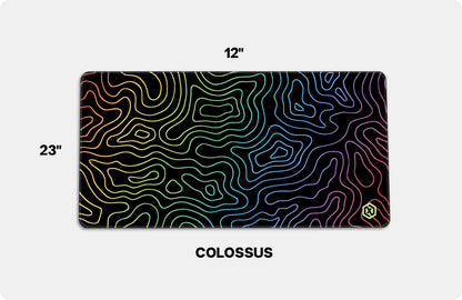 Abstract Fluid Waves Deskmat - Cool Gradient Contour Lines