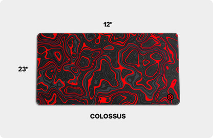 Abstract Fluid Waves Deskmat - Cool Red Contour Lines