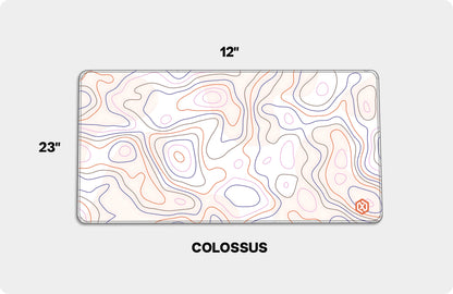 Geographic Abstract Deskmat – Cool White Contour Lines