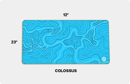 Geographic Abstract Deskmat - Cool Blue Contour
