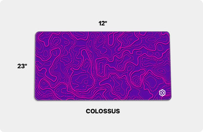 Geographic Abstract Deskmat – Cool Purple Contour Lines