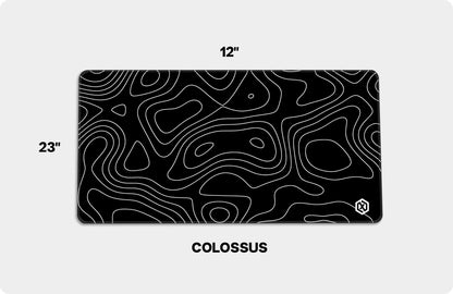 Abstract Fluid Waves Deskmat - Cool Black Contour Lines