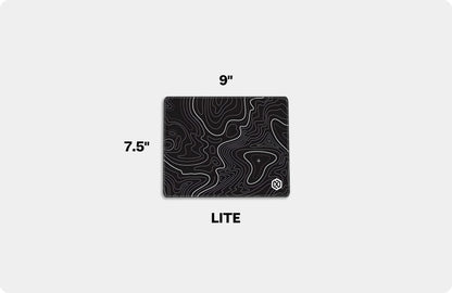 Geographic Abstract Deskmat - Black Contour Lines Patterns