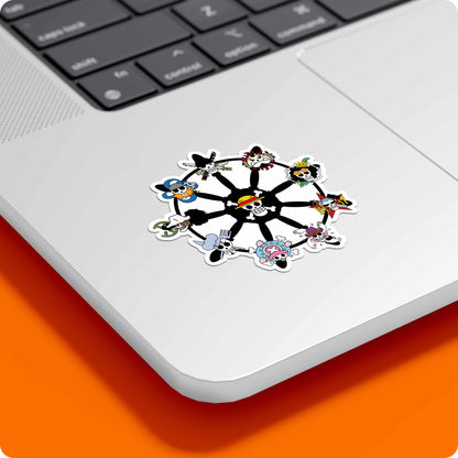 One Piece Luffy Crew Wheel Sticker – Pirate Ship