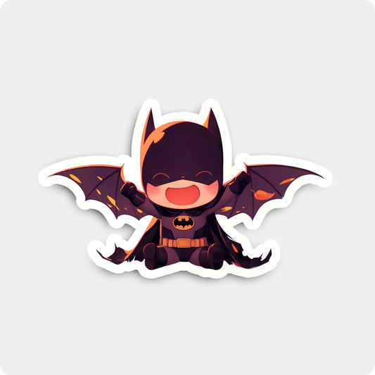 Batman Chibi Sticker – Mini Gotham Guardian