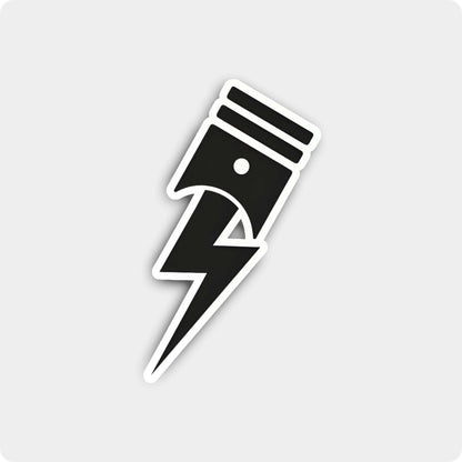 Piston Lightning Bolt Sticker – Engine Power