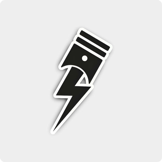 Piston Lightning Bolt Sticker – Engine Power