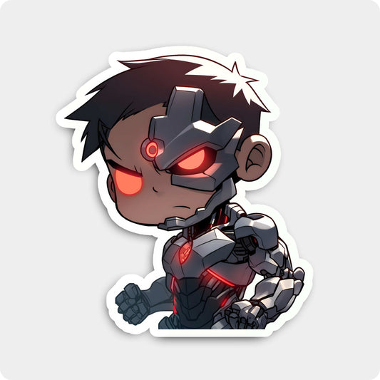 Cyborg Chibi Sticker – DC Superhero
