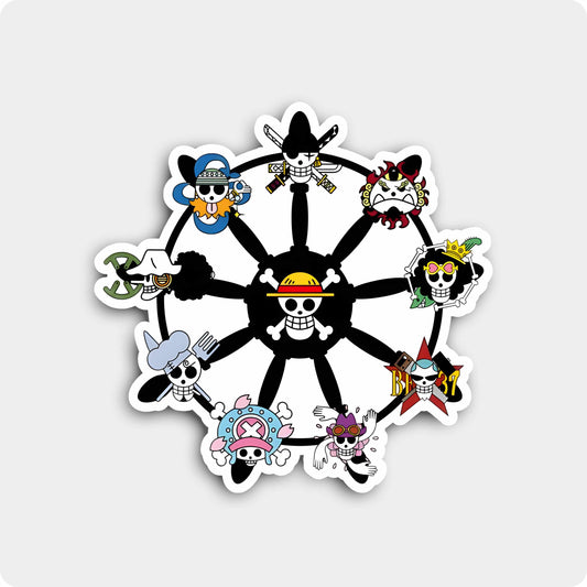 One Piece Luffy Crew Wheel Sticker – Pirate Ship