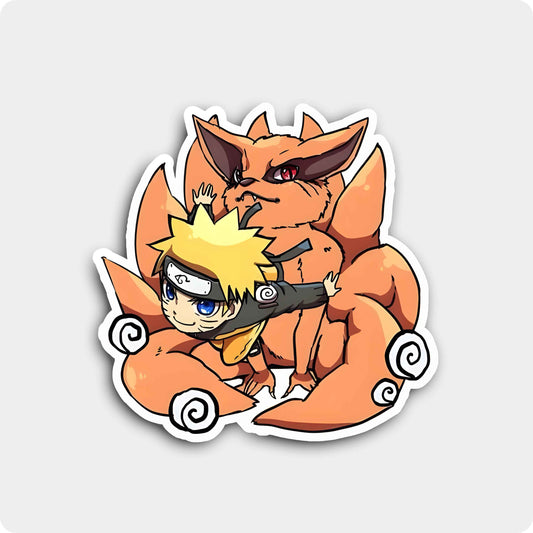 Naruto and Kurama Sticker – Cute Chibi Style