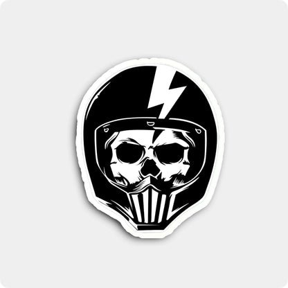 Biker Skull with Helmet Sticker – Ride Till death