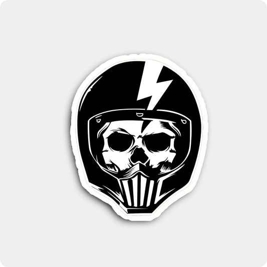 Biker Skull with Helmet Sticker – Ride Till death