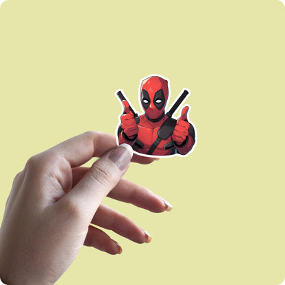 Deadpool Superhero Sticker – Funny Thumbs Up