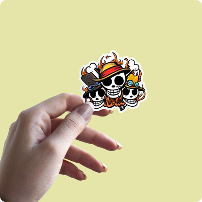 One Piece Luffy, Ace & Sabo Sticker – Pirate Brothers