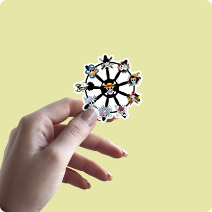 One Piece Luffy Crew Wheel Sticker – Pirate Ship