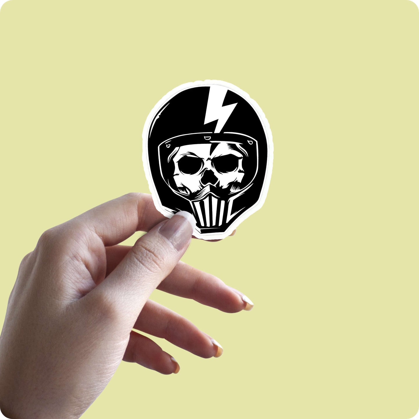 Biker Skull with Helmet Sticker – Ride Till death
