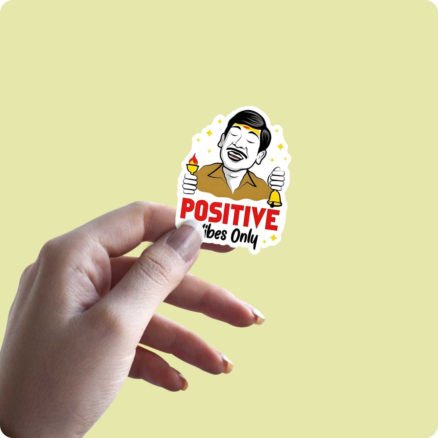 Vadivelu Funny Positive Vibe Only Sticker