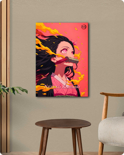 Demon Slayer Nezuko Metal Poster – Blood Demon Art