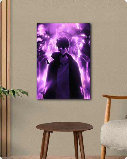 Solo Leveling Metal Poster – Jin-Woo Shadow Monarch