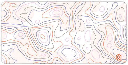 Geographic Abstract Deskmat – Cool White Contour Lines