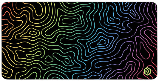 Abstract Fluid Waves Deskmat - Cool Gradient Contour Lines