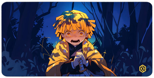 Demon Slayer Scared Zenitsu Anime Deskmat - Thunder Breathing