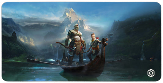 God of War Ragnarok Game Deskmat - Kratos & Atreus