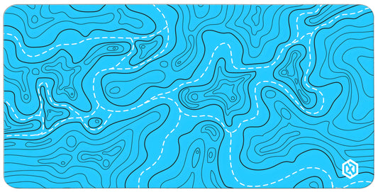 Geographic Abstract Deskmat - Cool Blue Contour
