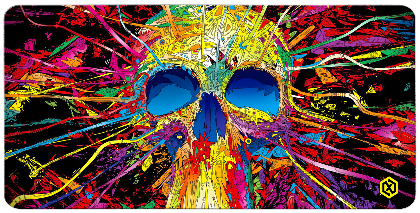 Skeleton Neon Art Deskmat - Color Chaos
