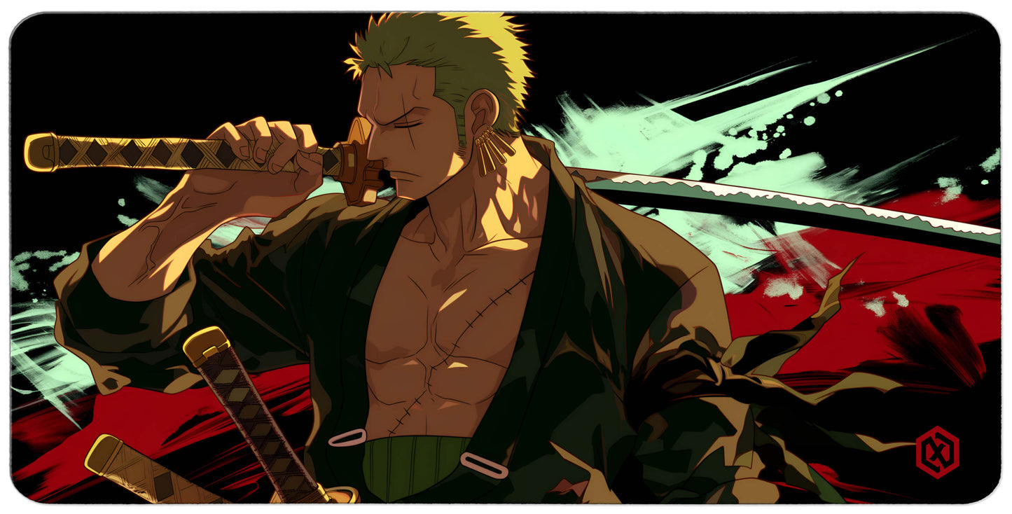 One Piece Zoro Anime Deskmat - Three Sword Style