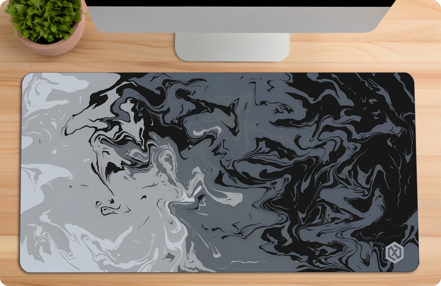 Color Burst Deskmat – Abstract Paint Swirl Design