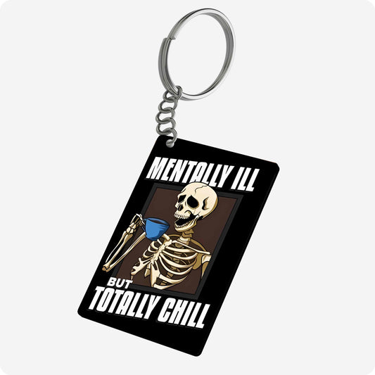 Skeleton motto Keychain