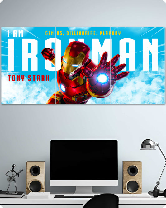 Iron Man Poster Marvel Superhero - 3-Piece Split Set | 1x3