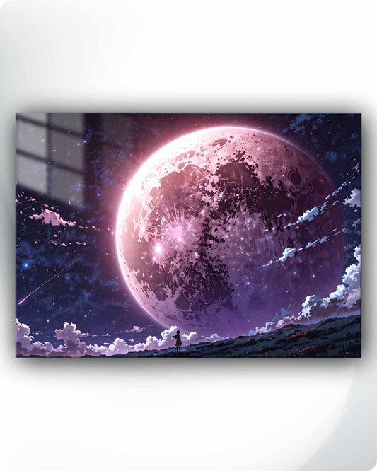 Moon Landscape Metal Poster – Dreamy Night Sky