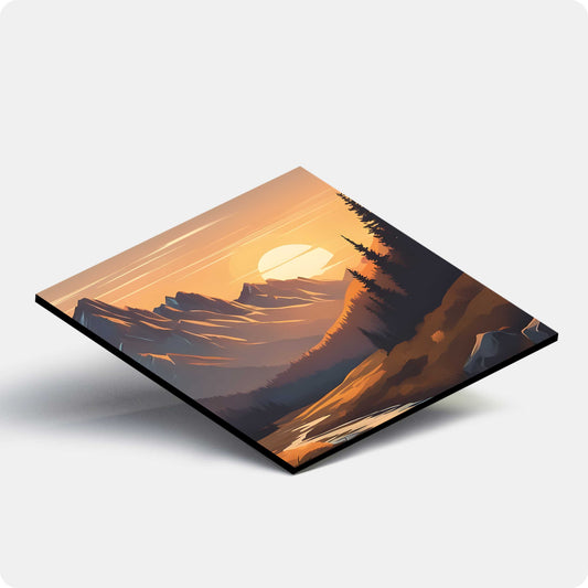 Scenic Landscape Coaster - Golden Hour Glow