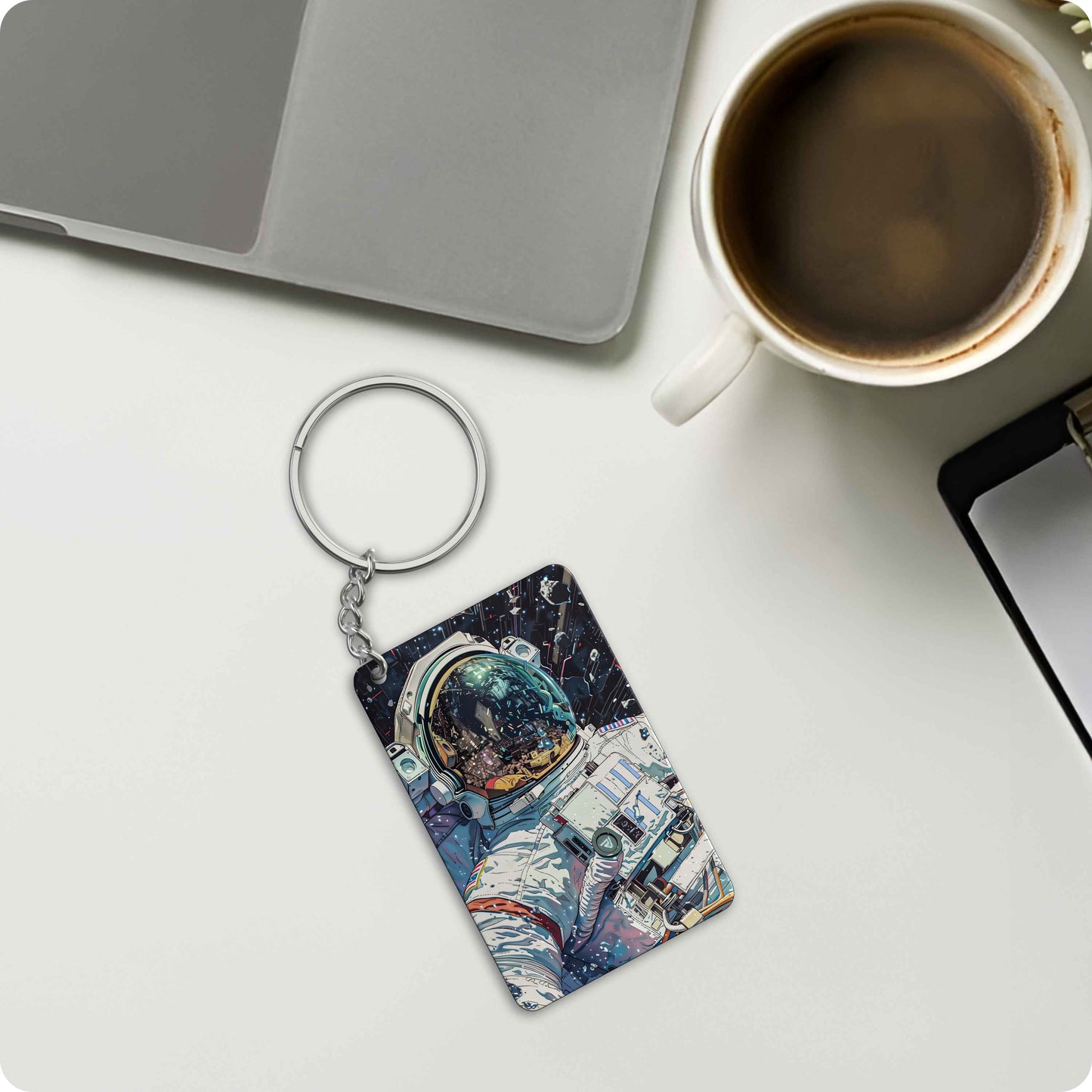 Astronaut in Space Keychain – Star Explorer